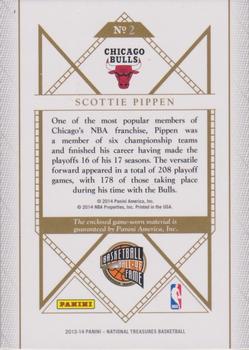 2013-14 Panini National Treasures - Springfield Swatches Prime #2 Scottie Pippen Back