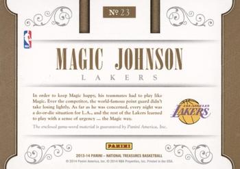 2013-14 Panini National Treasures - X-Factor Materials #23 Magic Johnson Back