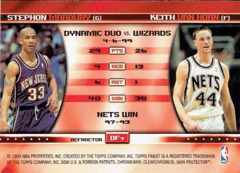 1999-00 Finest - Double Feature Right Refractors #DF7 Keith Van Horn / Stephon Marbury Back