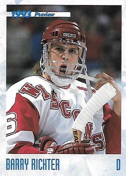 1993 Classic Draft Picks - Hockey Previews #NNO Barry Richter Front