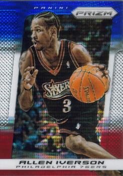 2013-14 Panini Prizm - Blue White and Red Pulsar Prizm #62 Allen Iverson Front