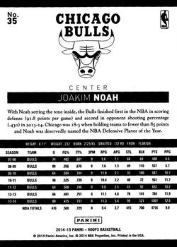 2014-15 Hoops #35 Joakim Noah Back