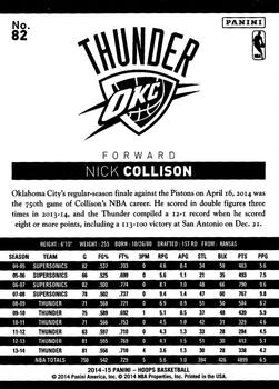 2014-15 Hoops #82 Nick Collison Back