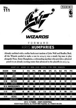 2014-15 Hoops #111 Kris Humphries Back