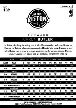 2014-15 Hoops #139 Caron Butler Back