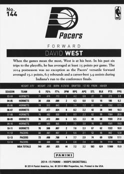 2014-15 Hoops #144 David West Back