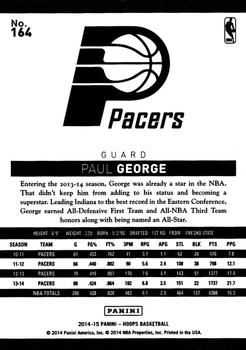 2014-15 Hoops #164 Paul George Back