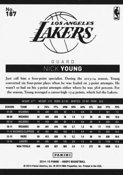 2014-15 Hoops #187 Nick Young Back