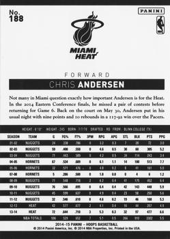 2014-15 Hoops #188 Chris Andersen Back