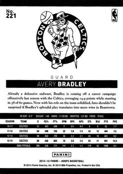 2014-15 Hoops #221 Avery Bradley Back