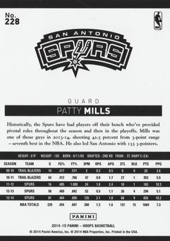 2014-15 Hoops #228 Patty Mills Back