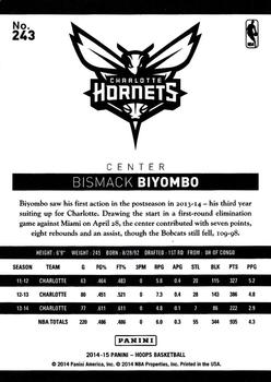 2014-15 Hoops #243 Bismack Biyombo Back