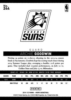 2014-15 Hoops #244 Archie Goodwin Back