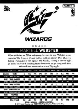 2014-15 Hoops #250 Martell Webster Back