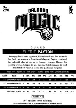 2014-15 Hoops #270 Elfrid Payton Back