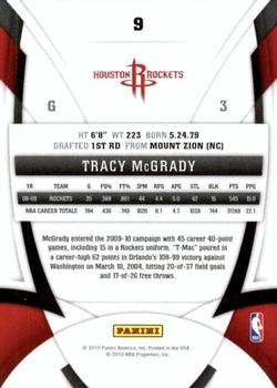 2009-10 Panini Certified #9 Tracy McGrady Back