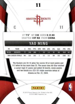 2009-10 Panini Certified #11 Yao Ming Back