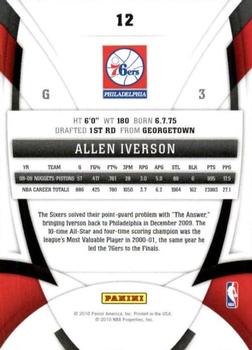 2009-10 Panini Certified #12 Allen Iverson Back