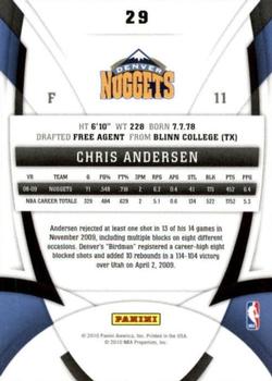 2009-10 Panini Certified #29 Chris Andersen Back