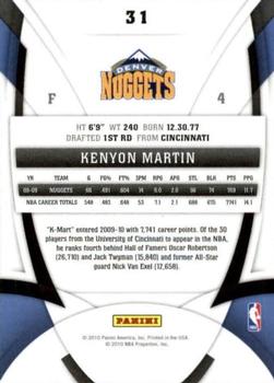 2009-10 Panini Certified #31 Kenyon Martin Back
