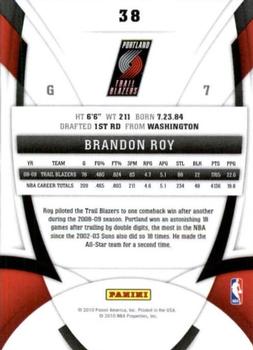 2009-10 Panini Certified #38 Brandon Roy Back