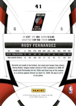 2009-10 Panini Certified #41 Rudy Fernandez Back