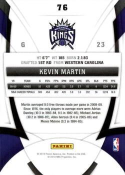 2009-10 Panini Certified #76 Kevin Martin Back