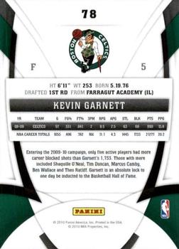 2009-10 Panini Certified #78 Kevin Garnett Back
