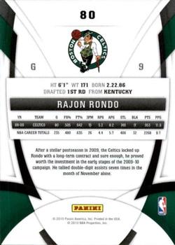 2009-10 Panini Certified #80 Rajon Rondo Back