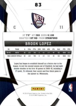2009-10 Panini Certified #83 Brook Lopez Back