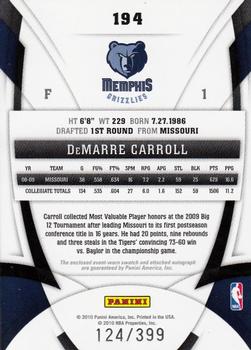 2009-10 Panini Certified #194 DeMarre Carroll Back