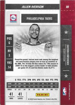 2009-10 Panini Playoff Contenders #18 Allen Iverson Back