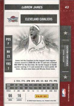 2009-10 Panini Playoff Contenders #43 LeBron James Back
