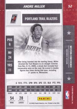 2009-10 Panini Playoff Contenders #52 Andre Miller Back