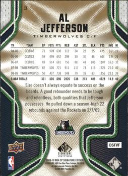 2009-10 SP Signature Edition #3 Al Jefferson Back