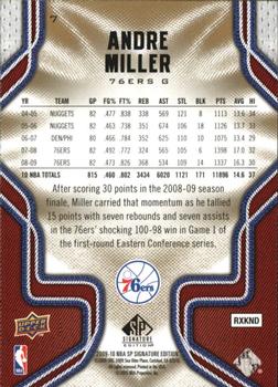 2009-10 SP Signature Edition #7 Andre Miller Back