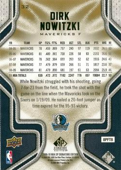 2009-10 SP Signature Edition #32 Dirk Nowitzki Back