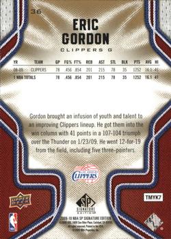 2009-10 SP Signature Edition #36 Eric Gordon Back