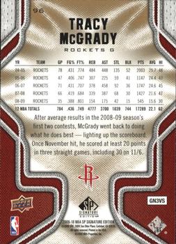 2009-10 SP Signature Edition #96 Tracy McGrady Back