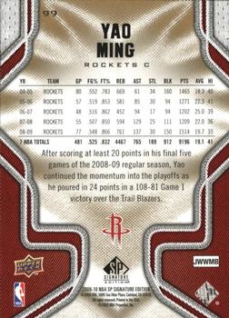2009-10 SP Signature Edition #99 Yao Ming Back