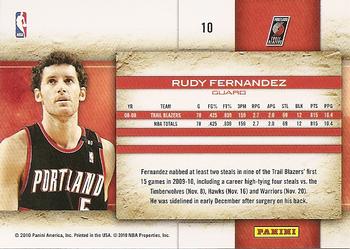 2009-10 Panini Studio #10 Rudy Fernandez Back