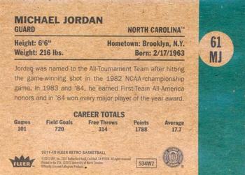 2011-12 Fleer Retro - 1961-62 Green/Yellow #61-MJ Michael Jordan Back