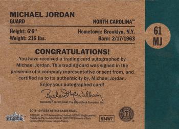 2011-12 Fleer Retro - 1961-62 Autographs #61-MJ Michael Jordan Back