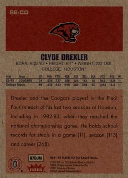 2011-12 Fleer Retro - 1986-87 #86-CD Clyde Drexler Back