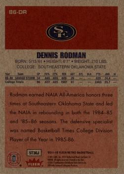 2011-12 Fleer Retro - 1986-87 #86-DR Dennis Rodman Back