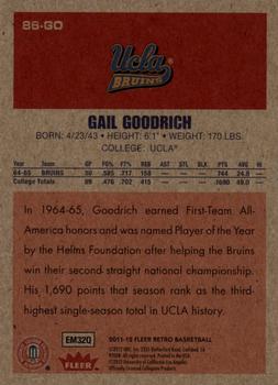 2011-12 Fleer Retro - 1986-87 #86-GO Gail Goodrich Back