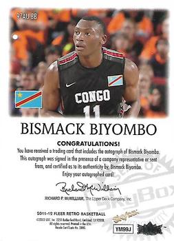 2011-12 Fleer Retro - Autographics 1997-98 #97AU-BB Bismack Biyombo Back