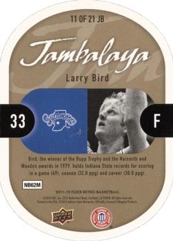2011-12 Fleer Retro - Jambalaya #11 JB Larry Bird Back
