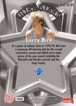 2011-12 Fleer Retro - Ultra Stars #3 Larry Bird Back