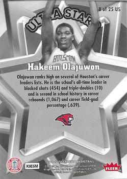 2011-12 Fleer Retro - Ultra Stars #8 Hakeem Olajuwon Back